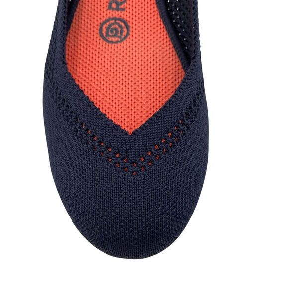 Rothys Maritime Blue Lattice Stitch Womans 6 Round Toe Ballet Flat Slip On Shoes - Picture 4 of 12